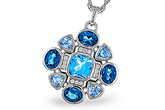 L275-21456: NECKLACE 3.19 TW BLUE TOPAZ 3.25 TGW