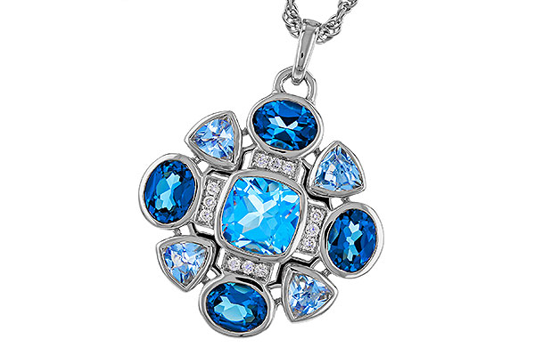 L275-21456: NECKLACE 3.19 TW BLUE TOPAZ 3.25 TGW