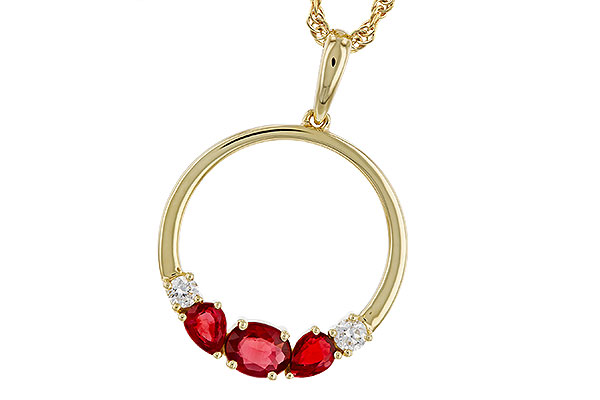 L275-22429: NECKLACE .79 RUBY .89 TGW