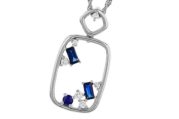 L275-24220: NECKLACE .35 TW SAPPHIRE .46 TGW