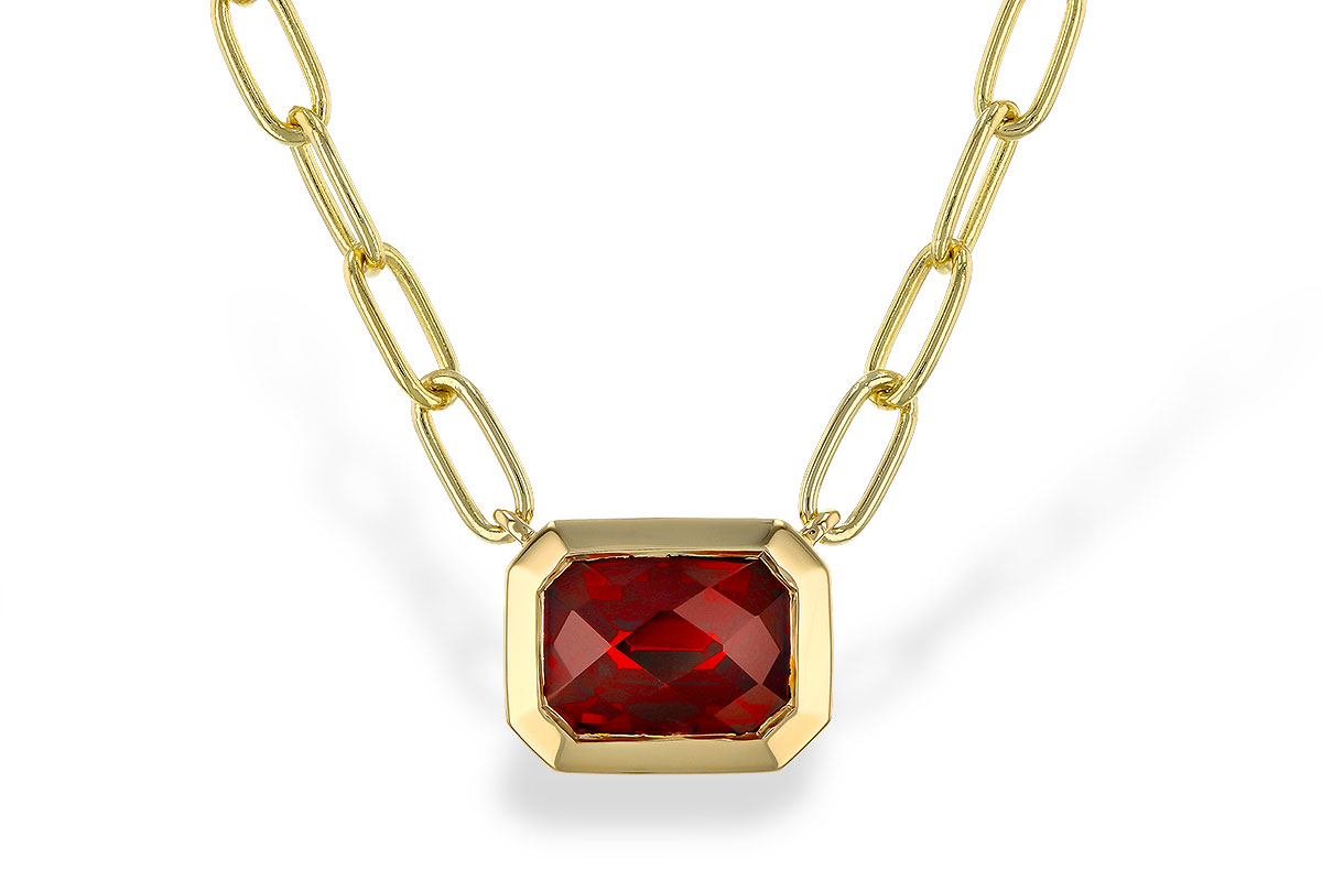 L275-24247: NECKLACE 1.45 GARNET (18")