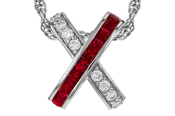 L275-26929: NECKLACE .53 TW RUBY .70 TGW