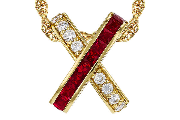 L275-26929: NECKLACE .53 TW RUBY .70 TGW