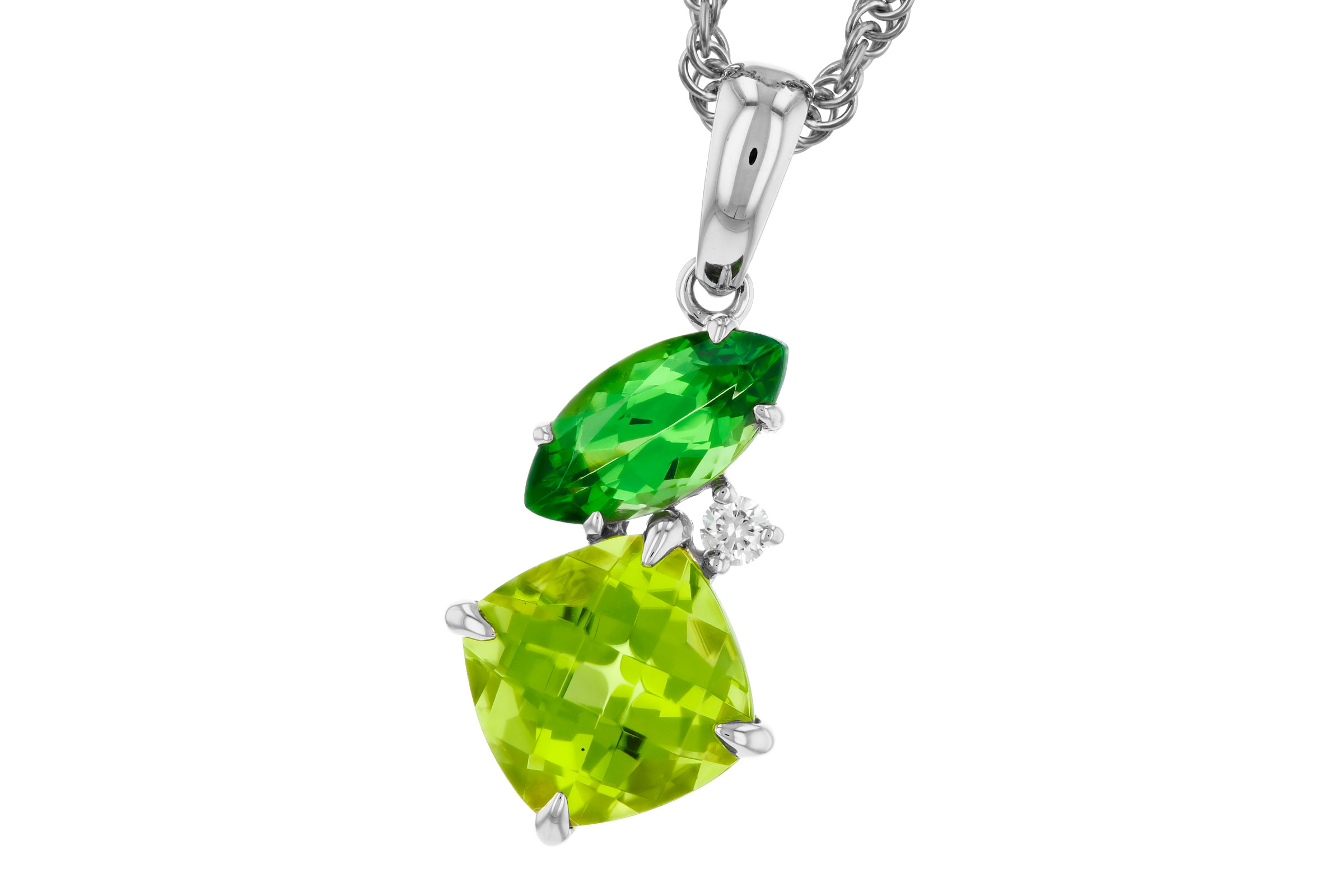 L276-12383: NECKLACE 1.97 TW SEMI-PREC (PER,TSAV) 2.00 TGW