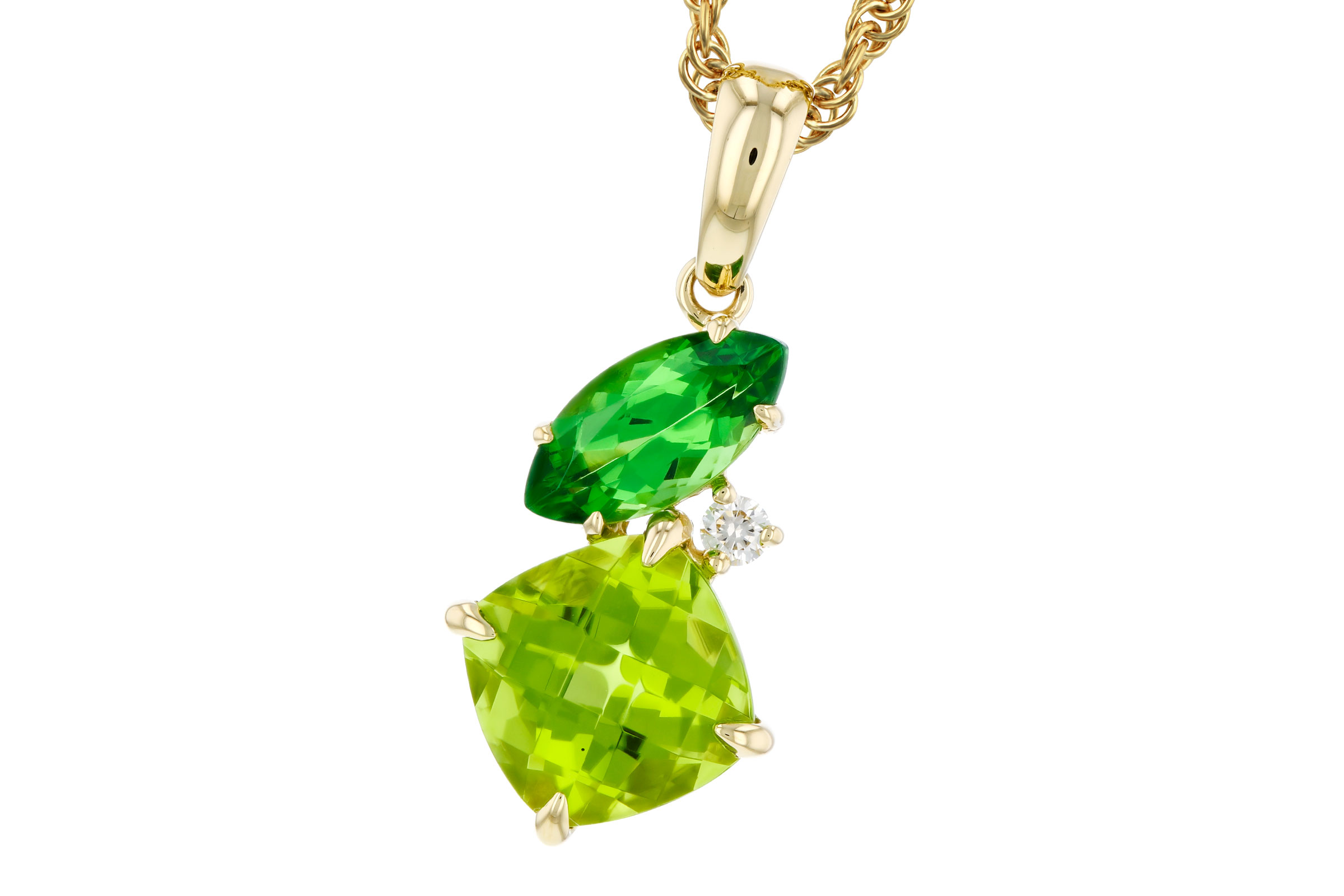 L276-12383: NECKLACE 1.97 TW SEMI-PREC (PER,TSAV) 2.00 TGW