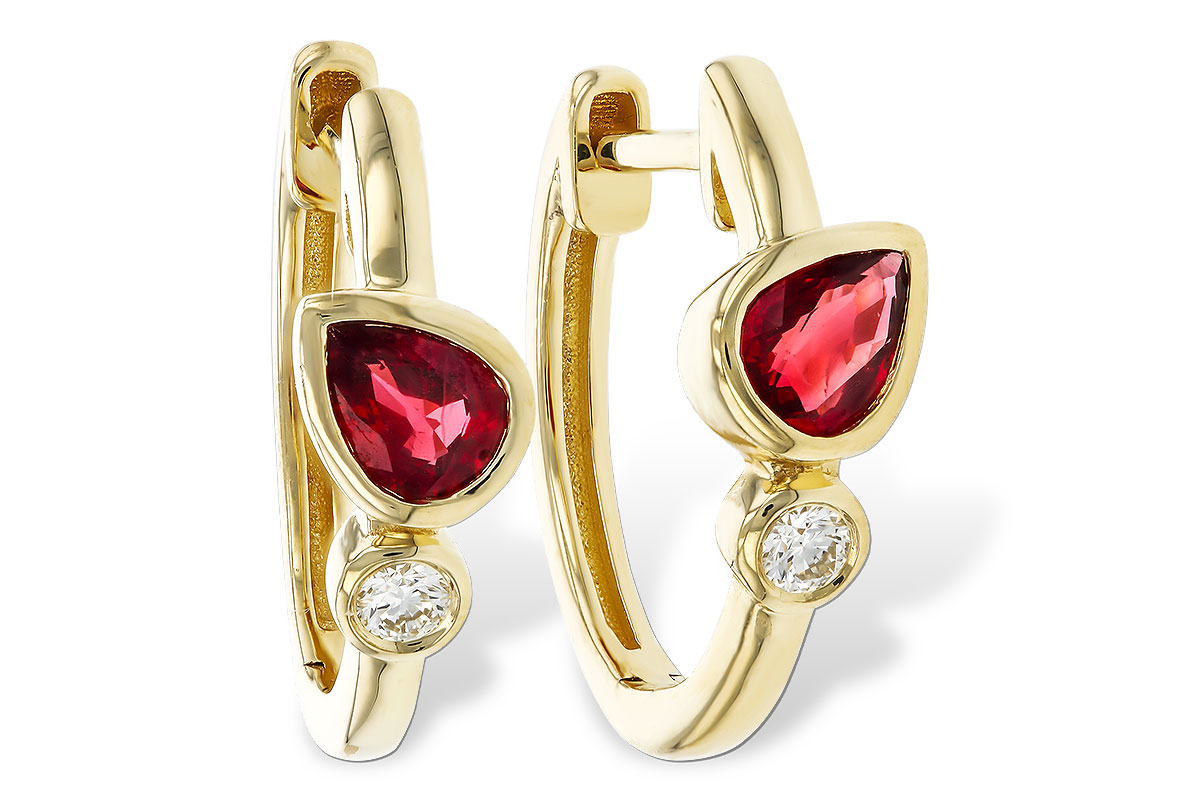 M275-23356: EARRINGS .48 RUBY .54 TGW