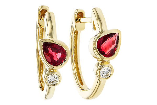 M275-23356: EARRINGS .48 RUBY .54 TGW