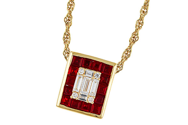 M275-26047: NECKLACE .82 RUBY TW 1.00 TGW