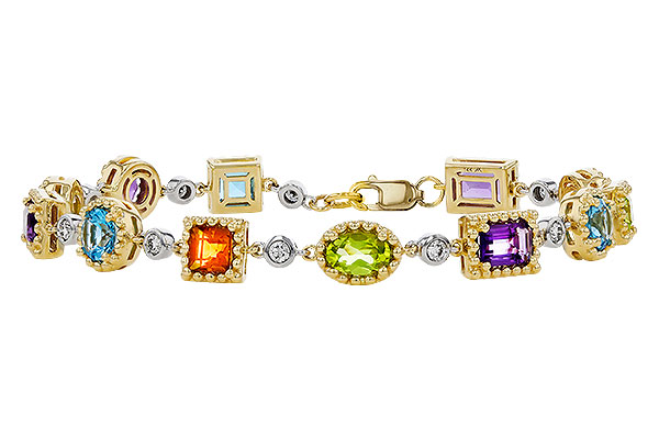 M275-26947: BRACELET 4.63 SEMI-PREC (AMY,BT,CIT,PER) 5.05 TGW