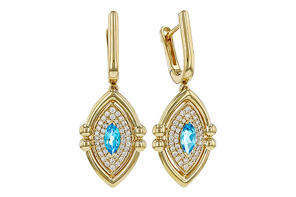 M276-09683: EARRINGS .50 TW BLUE TOPAZ .78 TGW (6x3MM BT)