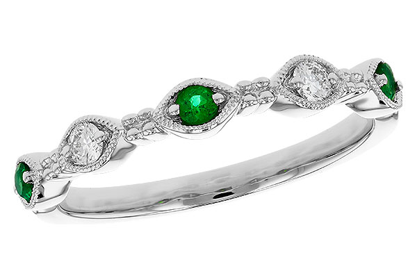 M276-09710: LDS WED RG .10 TW EMERALD .19 TGW