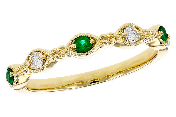 M276-09710: LDS WED RG .10 TW EMERALD .19 TGW