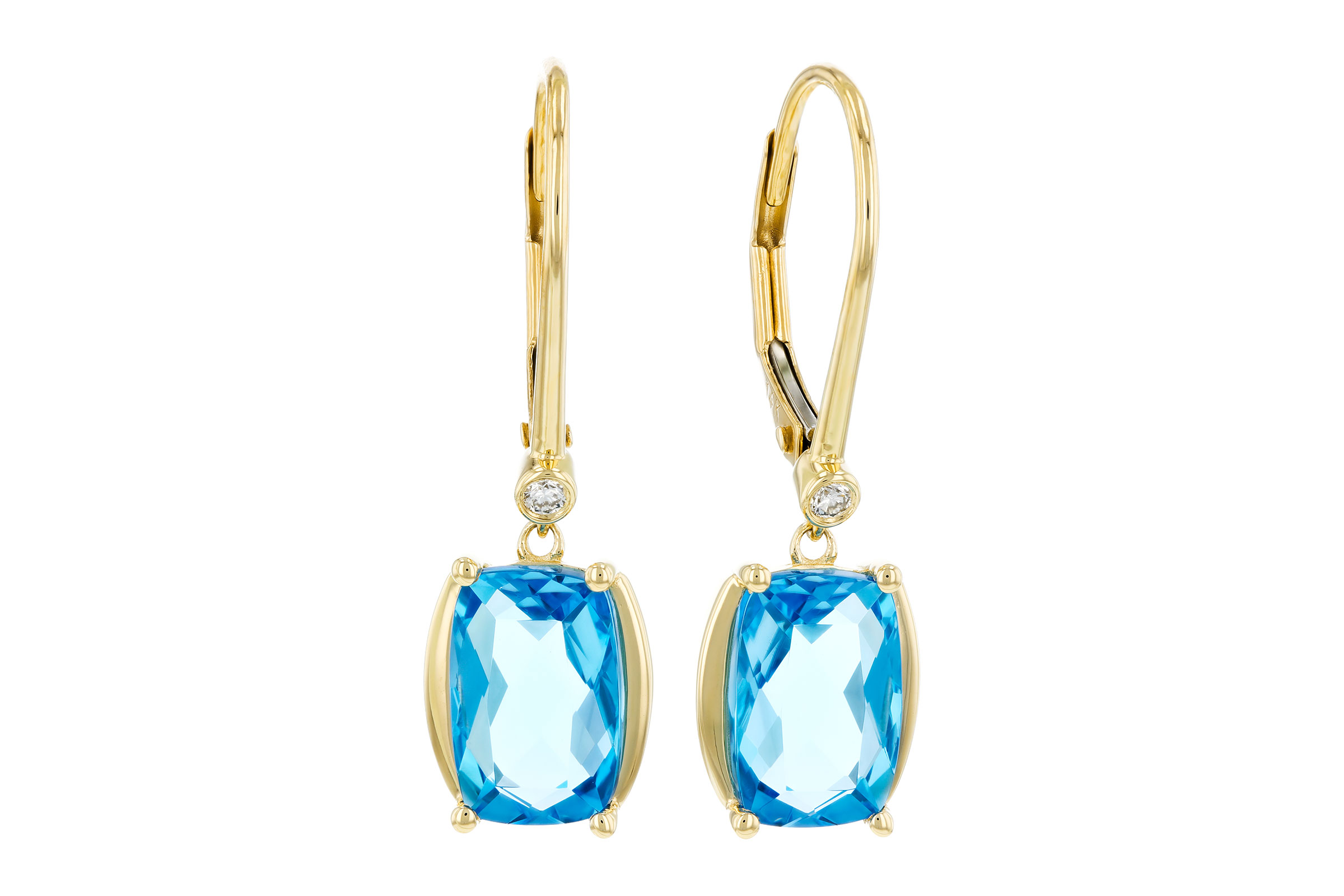 M276-11474: EARRINGS 3.82 TW BLUE TOPAZ 3.85 TGW (9x6MM BT)